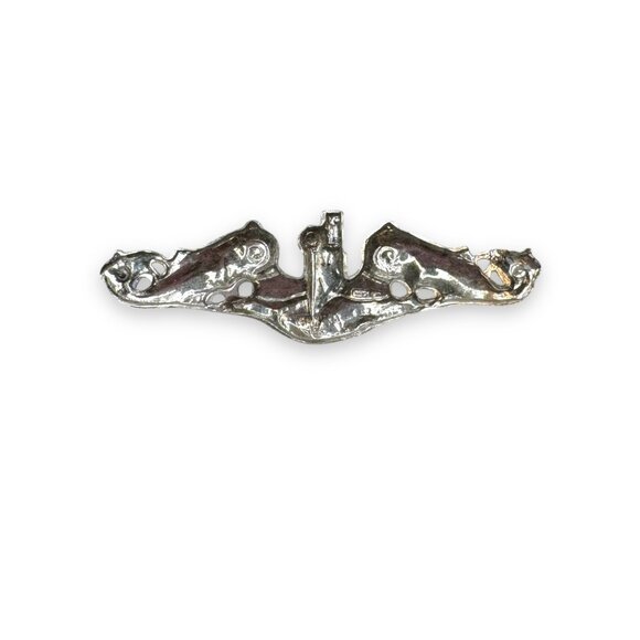 US Navy Submarine Warfare Sterling Badge Vanguard 1954 Korean War Dolphins - Picture 4 of 7